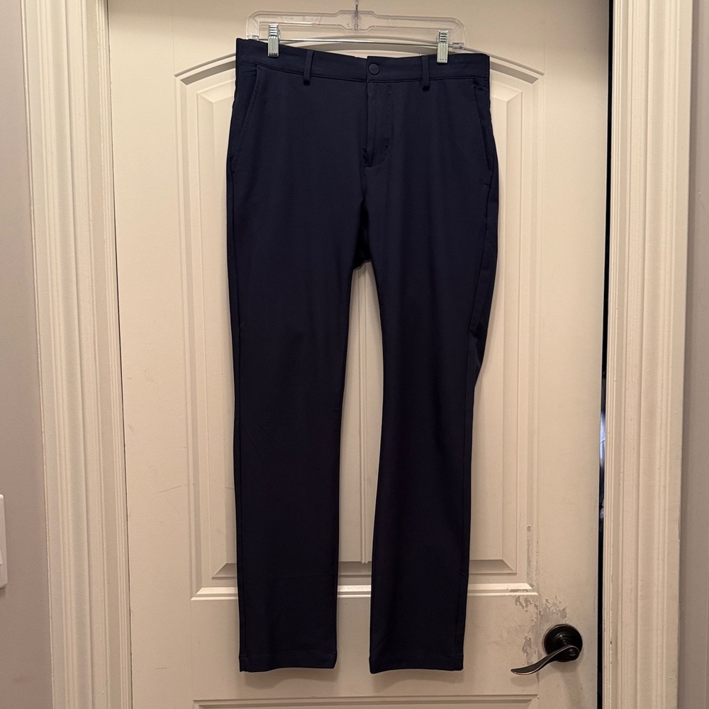 Men's Navy Straight-Leg Dress Pants